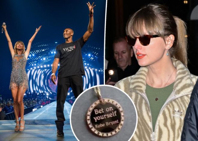 Taylor Swift wears necklace with empowering Kobe Bryant quote for…