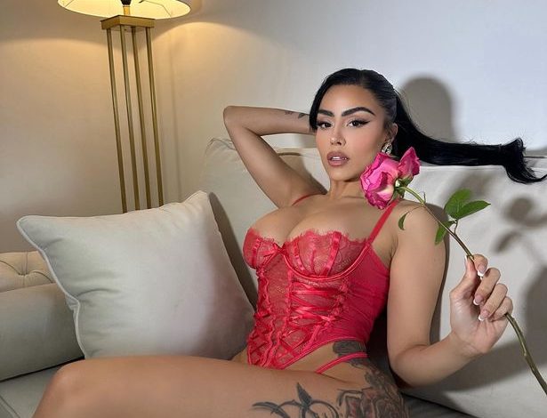 Model strips to raunchy red lingerie – and fans beg her to be their Valentine
