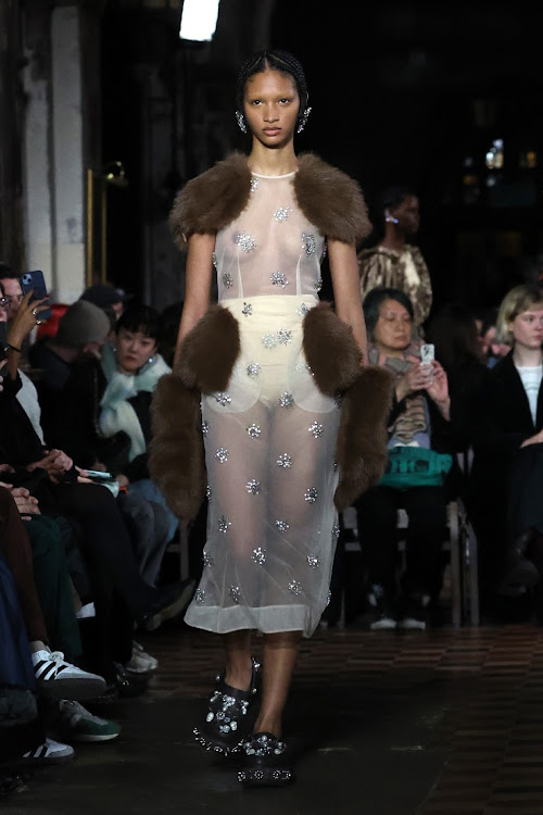 A model walks the runway at the Simone Rocha show during London Fashion Week.