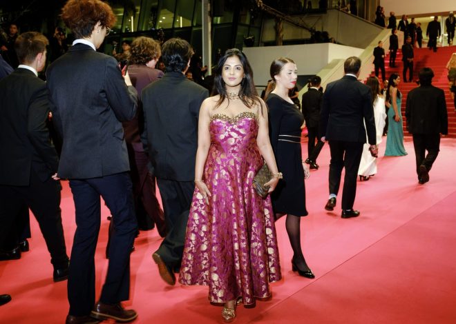 Hyderabad fashion designer Aruna Goud on the Red carpet of the 77th Cannes Film Festival