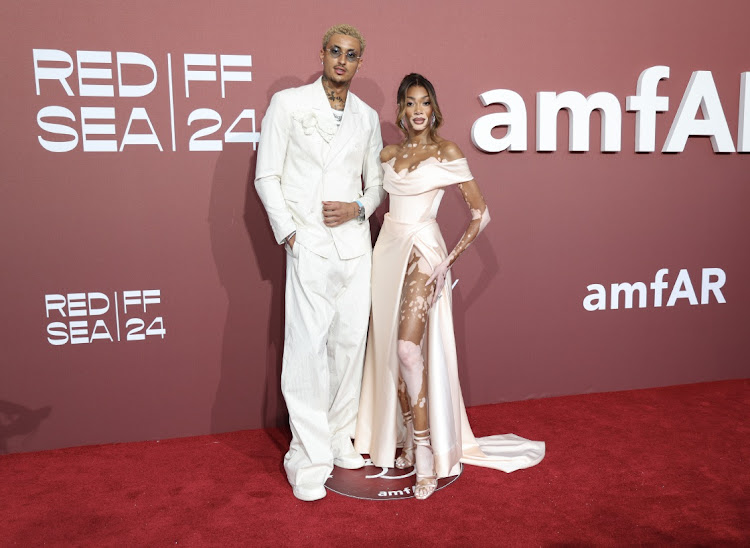 Winnie Harlow and Kyle Kuzma attend the amfAR Cannes Gala 30th edition during Cannes Film Festival.