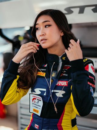 Pro Race Car Driver Samantha Tan Talks Beauty Tips, Championship Titles, and Self-Confidence