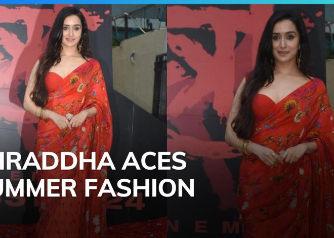 Shraddha Kapoor aces summer fashion in organza saree worth ₹ 31k at Stree 2 teaser launch