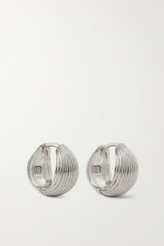+ Net Sustain Reversible Silver Hoop Earrings