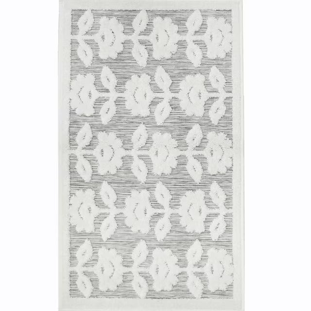 Poppy 2' x 3' Grey Floral Indoor/Outdoor Area Rug