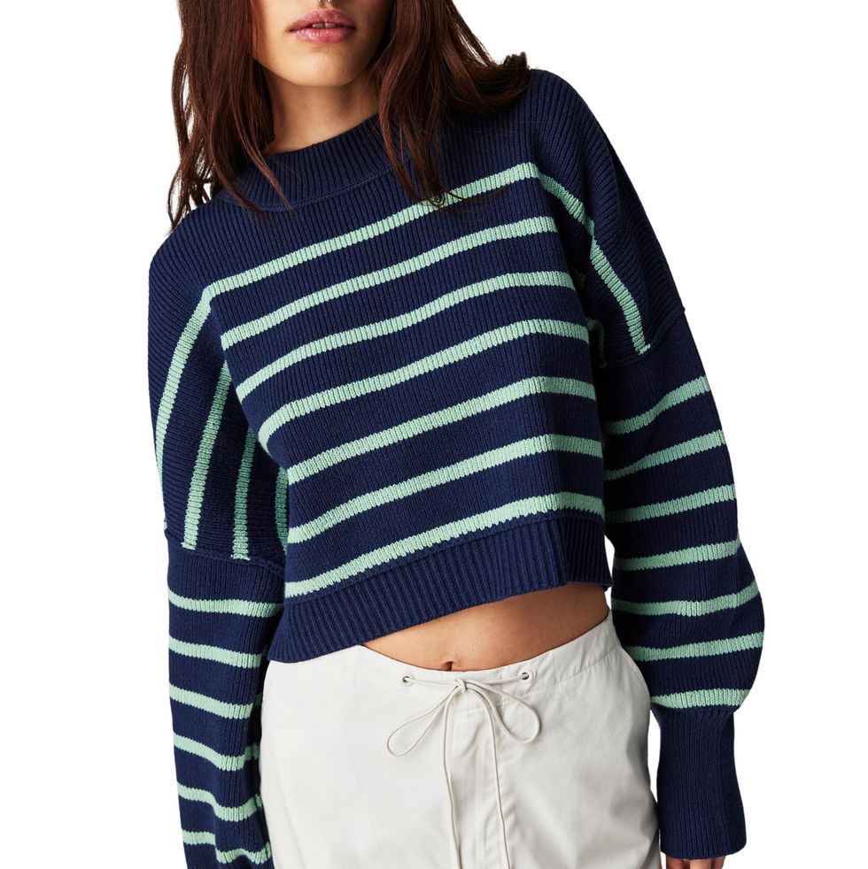 Stripe Easy Street Crop Pullover