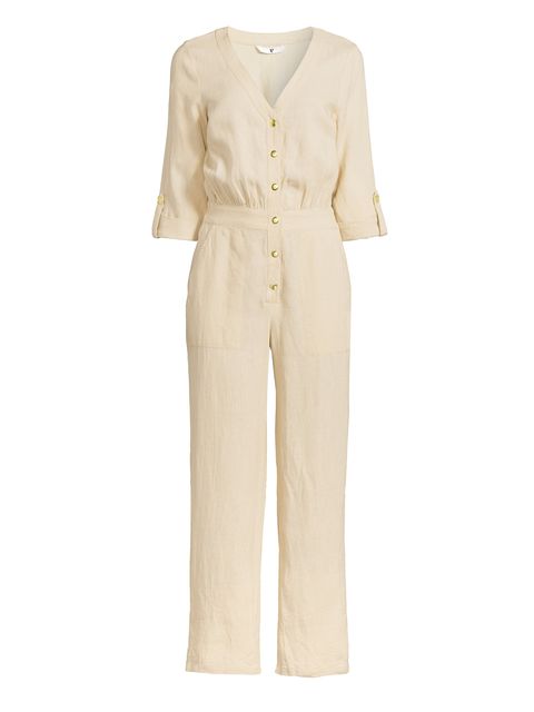 Linen Button Through Jumpsuit, £40, Very