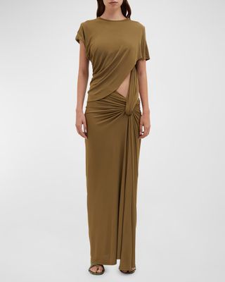 Twisted Lever Maxi T-Shirt Dress