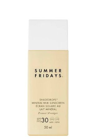 Summer Fridays ShadeDrops Broad Spectrum SPF 30 Mineral Milk Sunscreen helps defend against free radicals