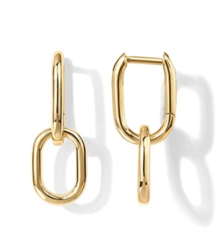 Pavoi 14K Convertible Link Huggie Earrings