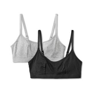 Cotton Blend Scoop Back Bralette (2 Pack)