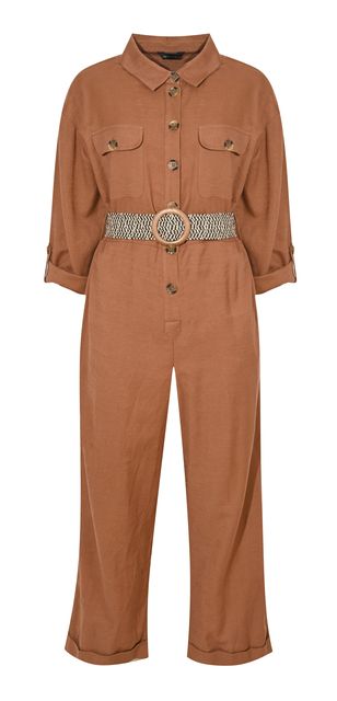 Rust Cotton Belted Utility Crop Jumpsuit, £38.99, New Look