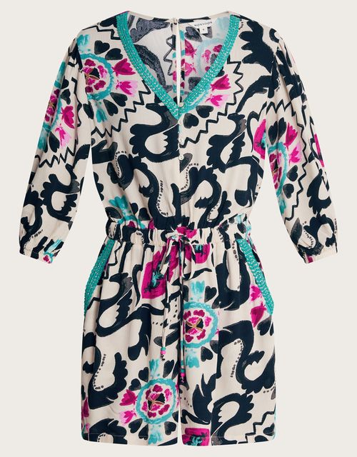 Avelle print playsuit black, £70, Monsoon