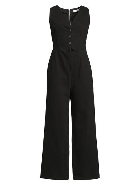 Label Black Tailored Waistcoat Belt Detail Playsuit, £70, Prettylittlething