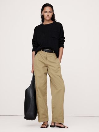 Banana Republic, Mid-Rise Barrel-Leg Utility Pant