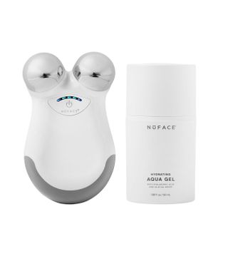 Nuface Mini Classic Microcurrent Facial Device Kit - Face Sculpting Tool & Neck Tightening Device to Contour, Lift, Smooth & Tone + Activating Aqua Conductive Gel for Microcurrent Treatment