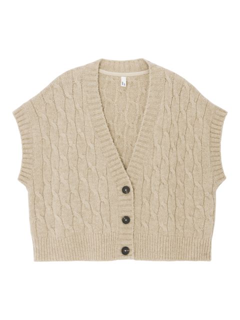 AND OR NATURAL JUNE SLEEVLESS KNITTED CARDIGAN £119, John Lewis