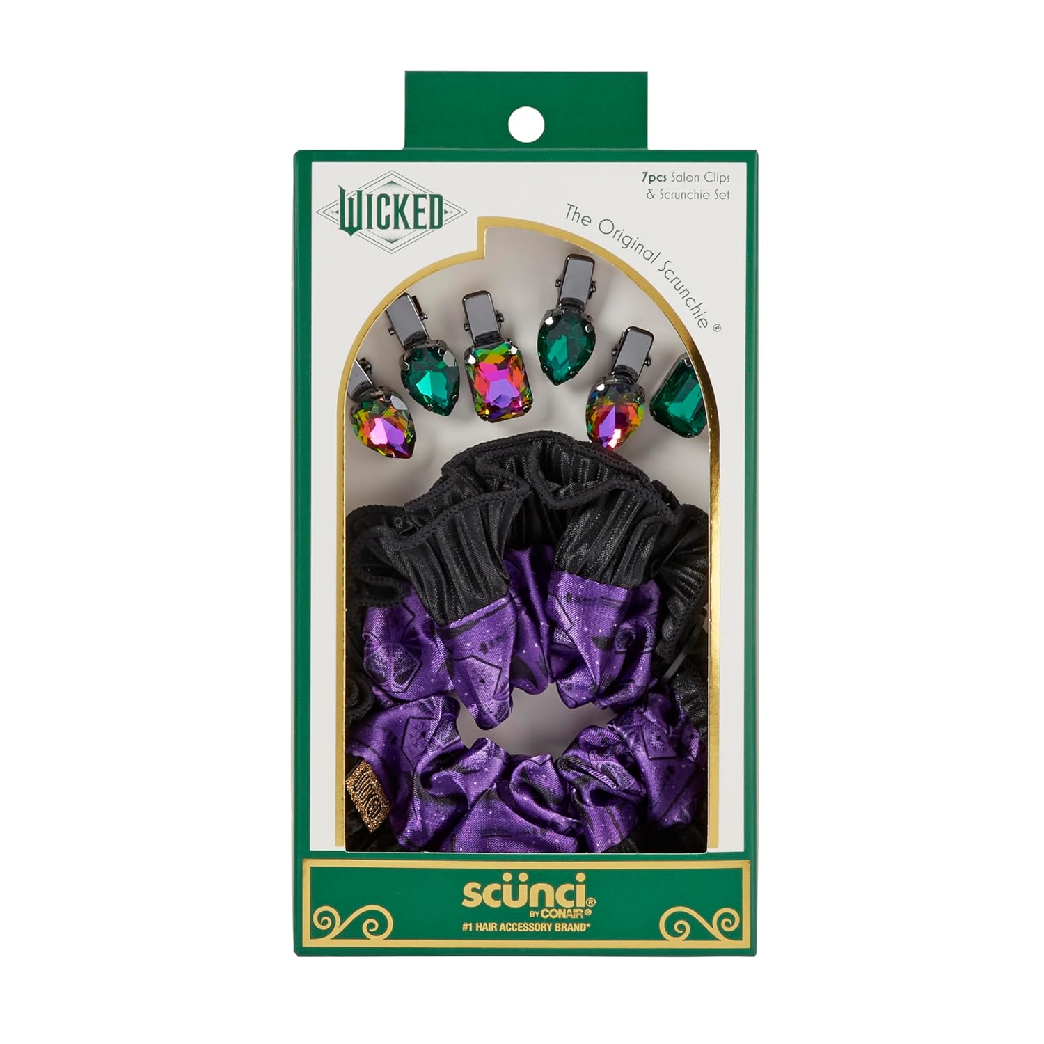 Conair Wicked Elphaba Scrunchie & Hair Clip Set