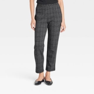 High-Rise Tapered Ankle Knit Pull-On Pants