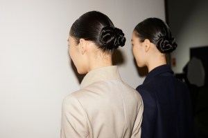 Hairstyle at the Max Mara spring 2025 fashion show in Milan.