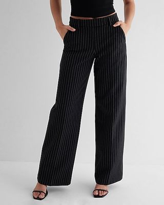 Editor Mid Rise Pinstripe Relaxed Trouser Pant