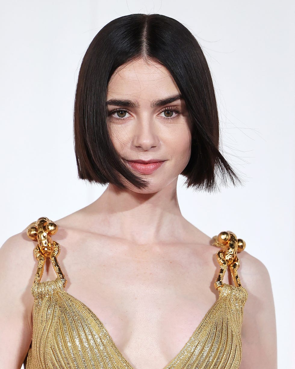 lily collins bob