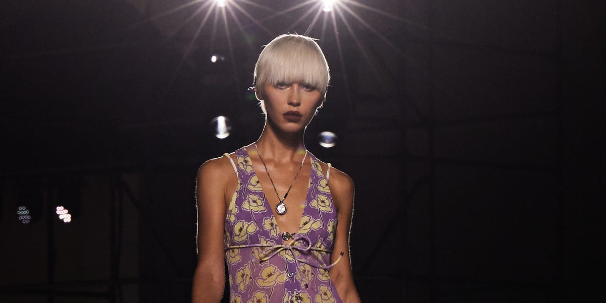 Iris Law brings her XXL platinum blonde fringe to Milan Fashion Week