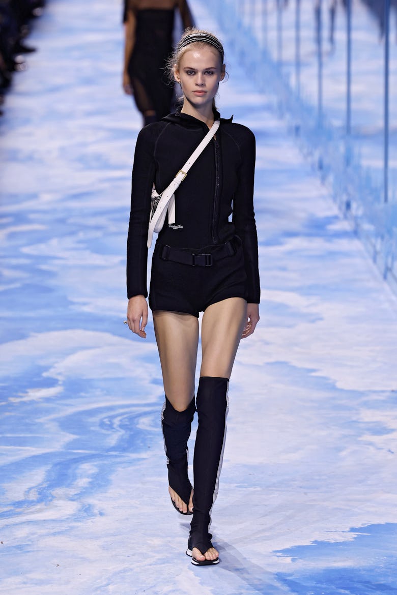 A model walks the runway during the Christian Dior Womenswear Spring-Summer 2025 show as part of Par...