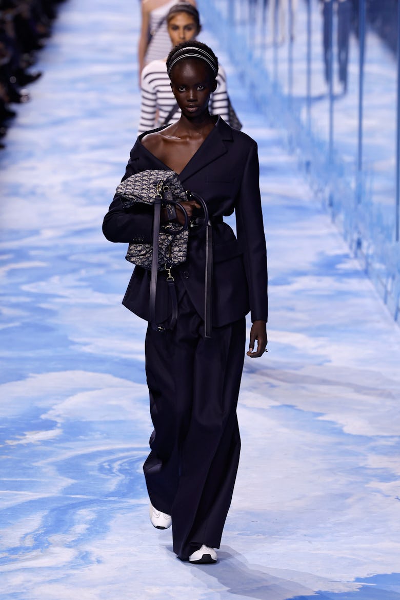 A model walks the runway during the Christian Dior Womenswear Spring-Summer 2025 show as part of Par...