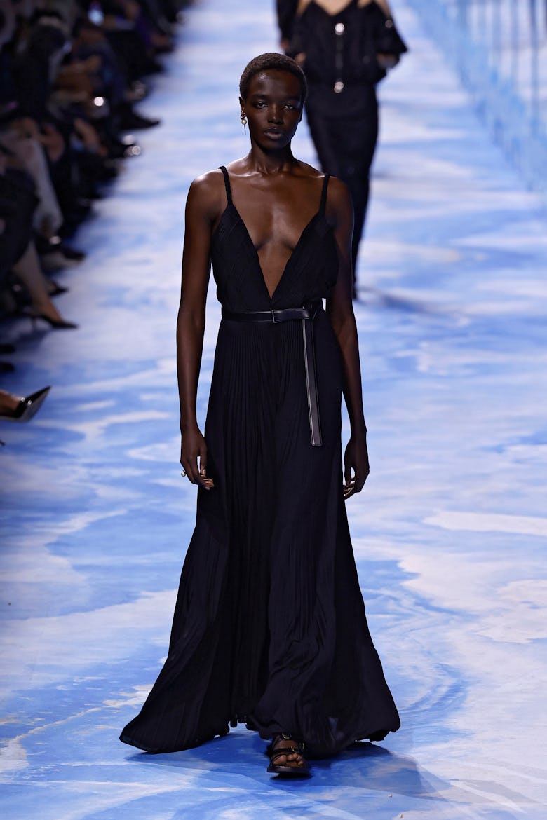 A model walks the runway during the Christian Dior Womenswear Spring-Summer 2025 show as part of Par...