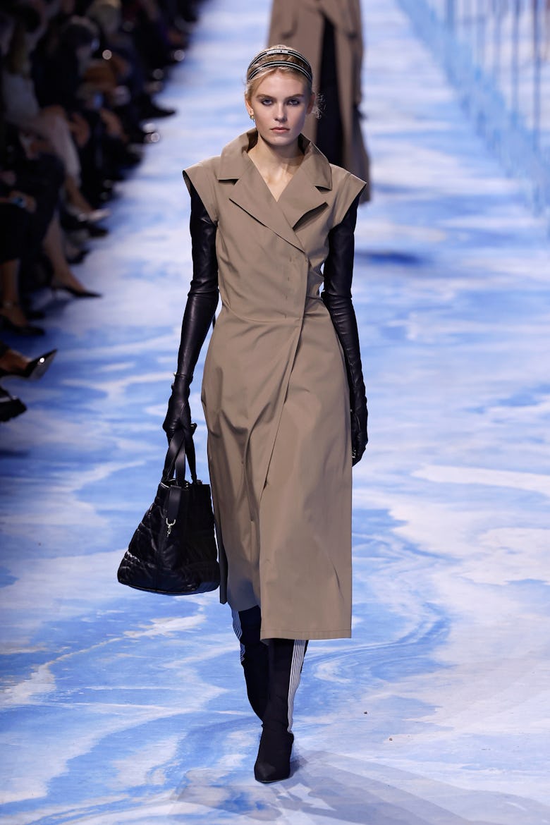 A model walks the runway during the Christian Dior Womenswear Spring-Summer 2025 show as part of Par...