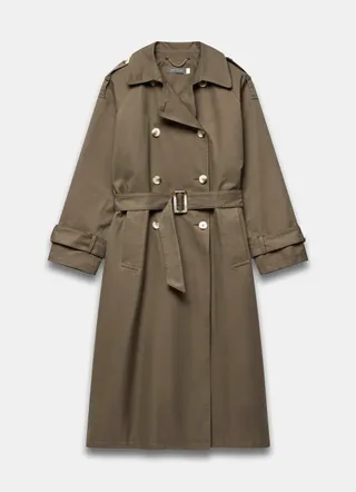 Khaki Structured Trench Coat