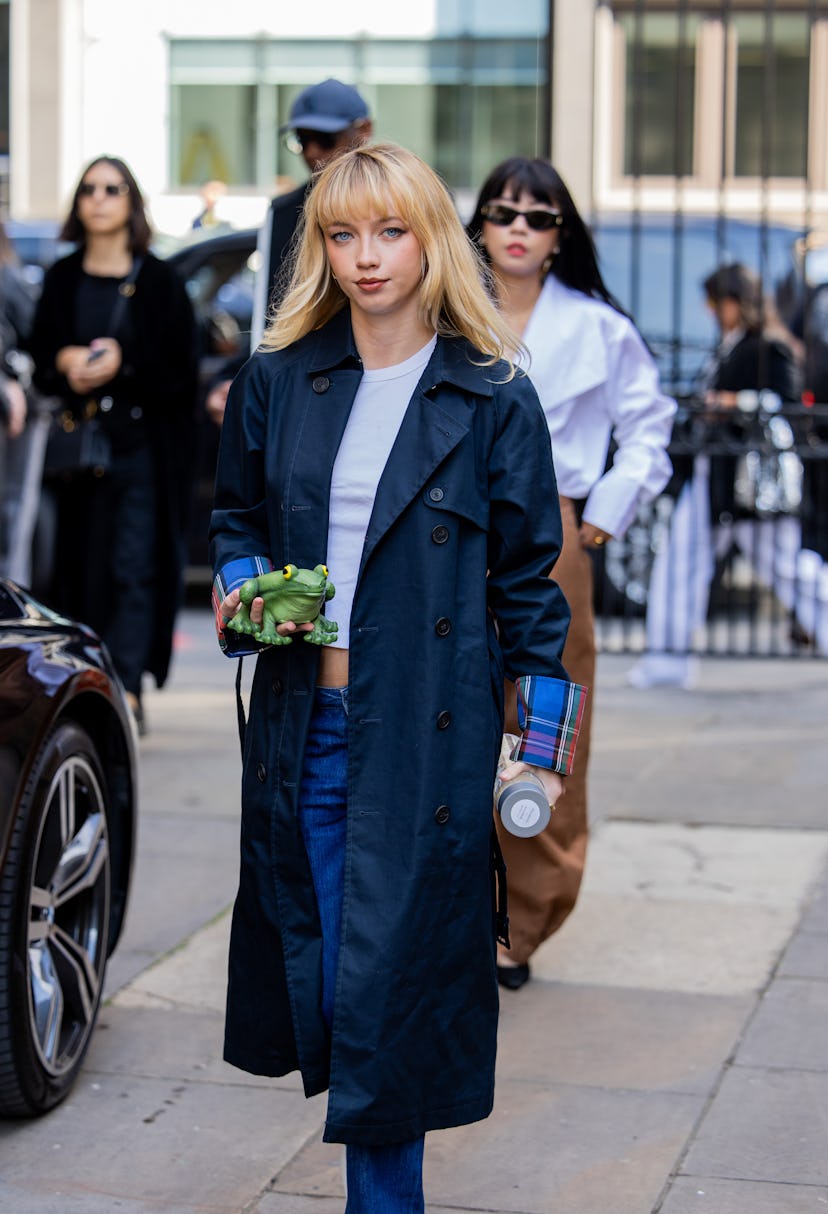 london fashion week spring/summer 2025 street style bangs trend 