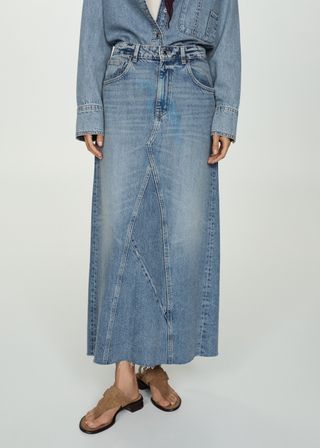 Slit Denim Skirt