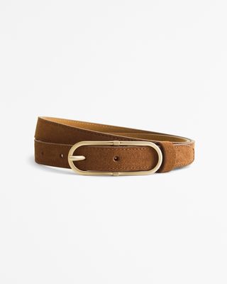 Suede Oval Buckle Belt