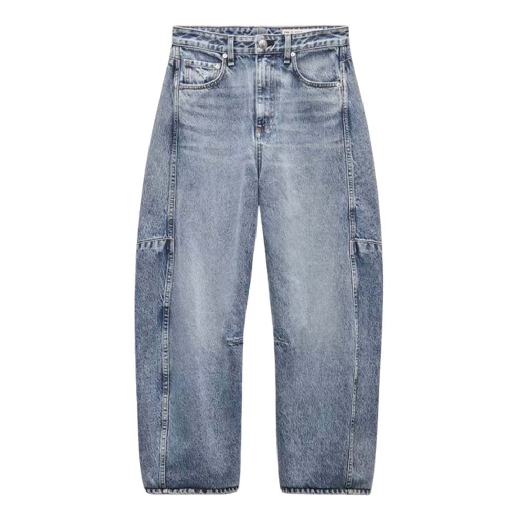 barrel-leg jeans in medium wash