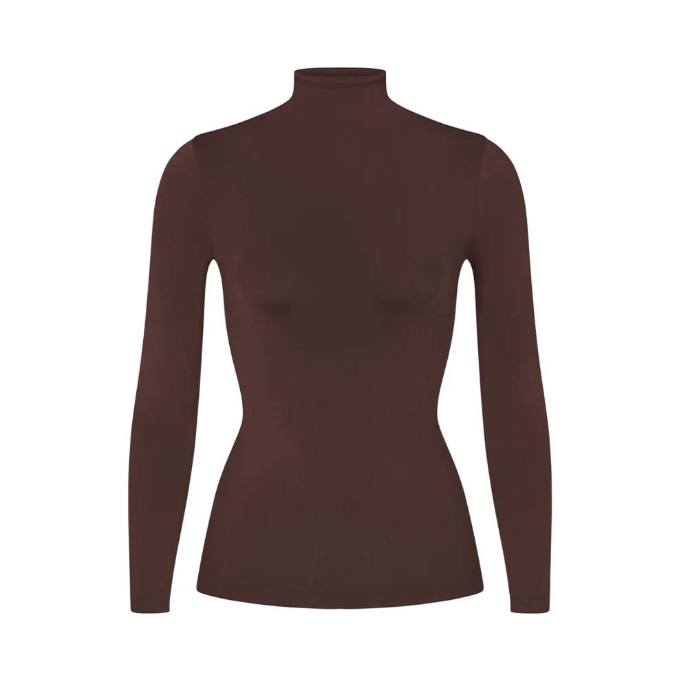 brown turtleneck shirt