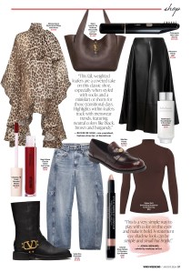 magazine layout with the best fall fashion and beauty products