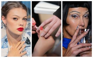 nail stickers at nyfw