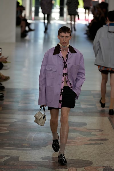 Gucci's spring/summer 2025 collection was inspired by surfing and hibiscus flowers. AP 