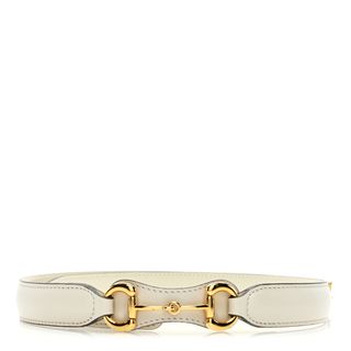 Gucci Efesto Leather Horsebit 40mm Belt 85 34 Mystic White