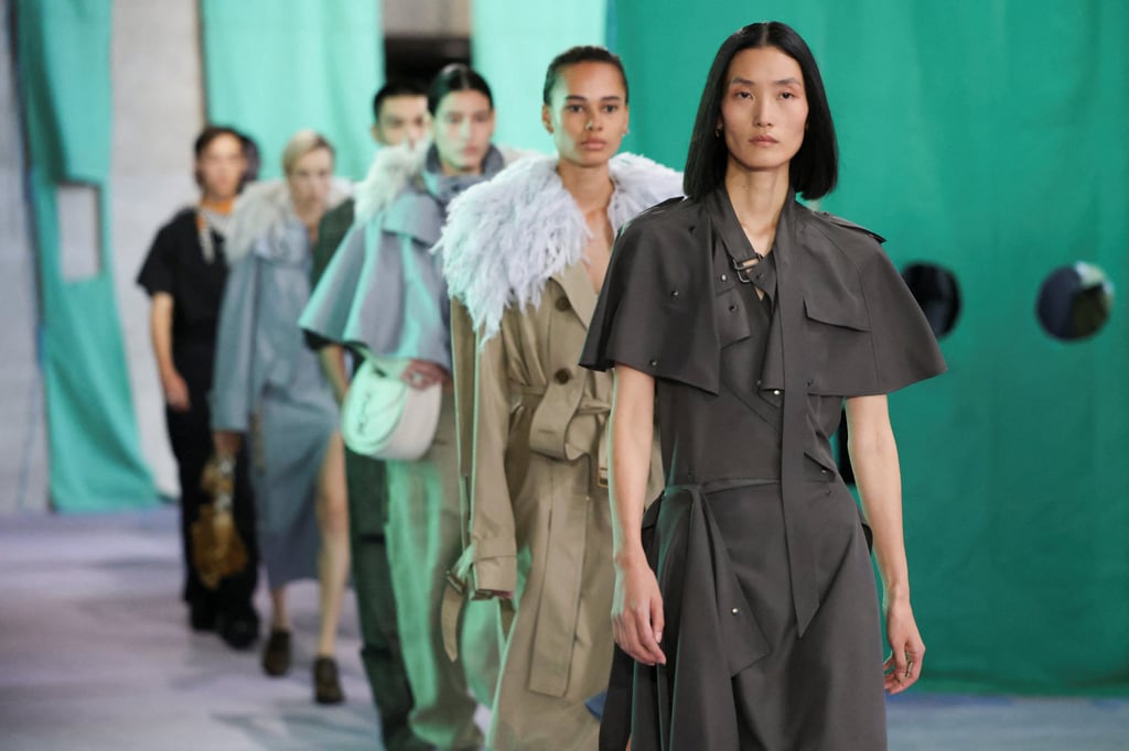 A trench-inspired dress at the Burberry spring/summer 2025 show. Photo: Reuters