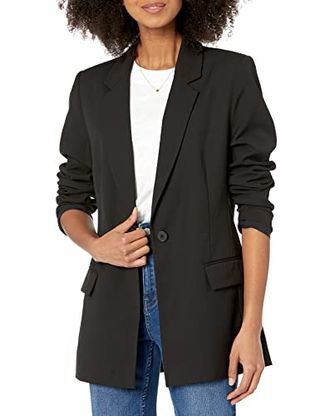 The Drop Women's Blake Long Blazer, Black, Xx-Large